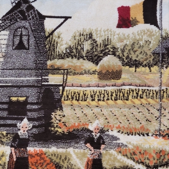 VTG Large Holland TAPESTRY with Fringe 66x28 Flags of WORLD WAR I Allies - Picture 7 of 9